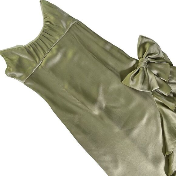 Alessandra Rich Ruffle Gown in Olive Green - Picture 3 of 13